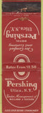 Matchbook Cover - Hotel Pershing Utica NY