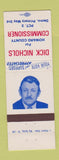 Matchbook Cover - Dick Nichols Howard County TX Commissioner election