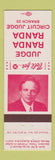 Matchbook Cover - Judge Rudolph Randa Circuit Judge Milwaukee WI