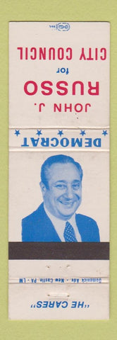 Matchbook Cover - John Russo for City Council New Castle PA? #2 WHITE WEAR