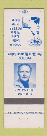 Matchbook Cover - Jim Potter for State Rep ID Idaho  WEAR