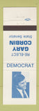 Matchbook Cover - Gary Corbin State Senator Election
