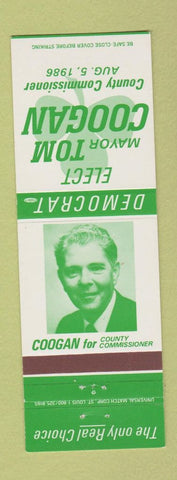 Matchbook Cover - Tom Coogan Mayor Election 1986 Melvindale MI