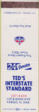 Matchbook Cover - Ted's Standard oil gas Fargo ND