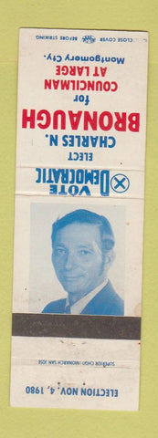Matchbook Cover - Charles N Bronaugh Councilman Montgomery County IN? WEAR