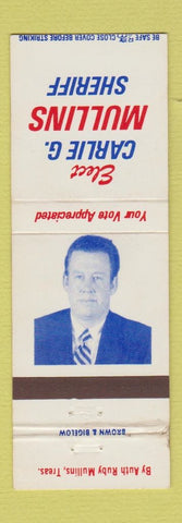 Matchbook Cover - Charlie G Mullins Sheriff Election