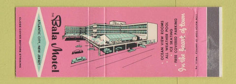 Matchbook Cover - Bala Motel Atlantic City NJ