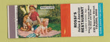 Matchbook Cover - Rossi's Italian Restaurant Toledo OH