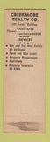 Matchbook Cover - Creekmore Real Estate Muskogee OK WEAR