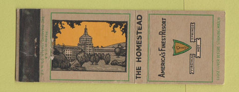 Matchbook Cover - The Homestead Virgina Hot Springs VA WEAR