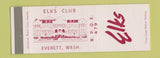 Matchbook Cover - Elks Lodge Everett WA