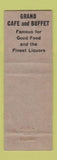 Matchbook Cover - Grand Cafe Reno NV