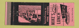 Matchbook Cover - Mike's Lunch Augusta ME
