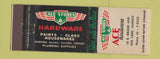 Matchbook Cover - Ace Hardware Fox Lake IL