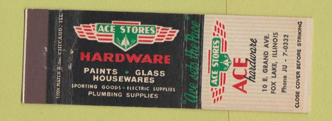 Matchbook Cover - Ace Hardware Fox Lake IL