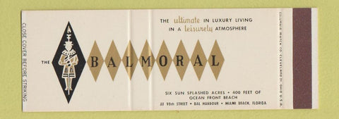 Matchbook Cover - Balmoral Miami Beach FL SAMPLE Full Length