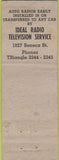 Matchbook Cover - Ideal Radio TV Advance WORN