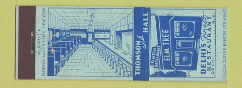 Matchbook Cover - Elm Tree Restaurant Delhi NY Federal