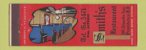 Matchbook Cover - Smith's Rstaurant Providence RI