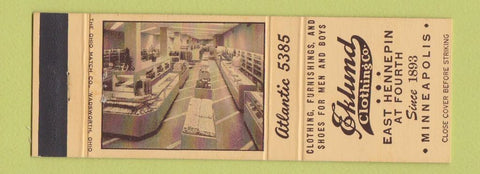 Matchbook Cover - Eklund Men's Clothes Minneapolis MN