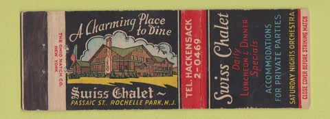 Matchbook Cover - Swiss Chalet Rochelle Park NJ WEAR