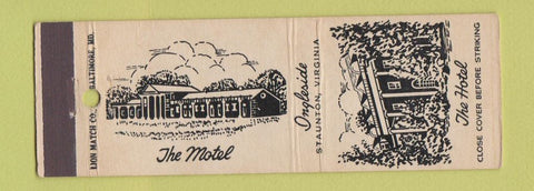 Matchbook Cover - The Hotel Motel Ingleside Staunton VA