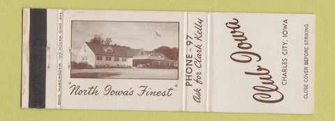 Matchbook Cover - Club Iowa Charles City IA low phone # WEAR
