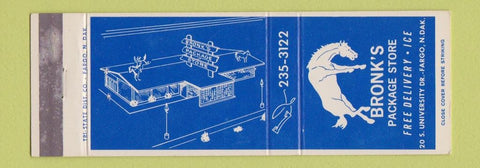 Matchbook Cover - Bronk's Package Liquors Fargo ND WEAR