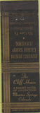 Matchbook Cover - Cliff House Manitou Springs CO WEAR