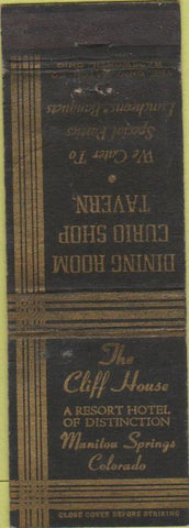 Matchbook Cover - Cliff House Manitou Springs CO WEAR