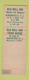 Matchbook Cover - The Inn Town House Bernardsville Morristown NJ