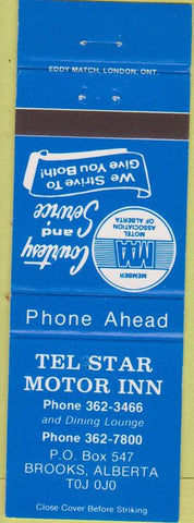 Matchbook Cover - Tel Star Motor Inn Brooks Alberta