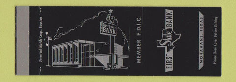 Matchbook Cover - First State Bank Monahans TX