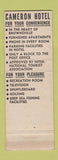 Matchbook Cover - Cameron Hotel Brownsville TX WEAR