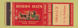 Matchbook Cover - Dobbs Hats Small's Lansing MI