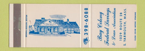 Matchbook Cover - Bay Colony Federal Savings South Yarmouth MA