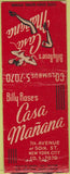 Matchbook Cover - Casa Manana New York City girlie BOBTAIL