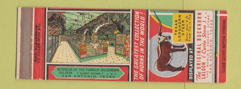 Matchbook Cover - Buckhorn Saloon San Antonio TX