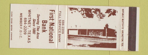 Matchbook Cover - First National Bank Whitney TX WEAR