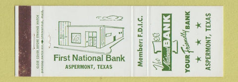 Matchbook Cover - 1st National Bank Aspermont TX