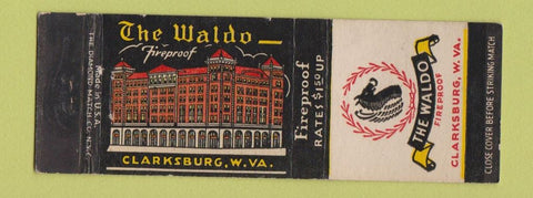 Matchbook Cover - Waldo Hotel Clarksburg WV
