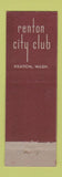 Matchbook Cover - Renton Country Club WA