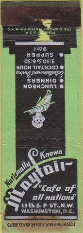 Matchbook Cover - Mayfair Cafe Washington DC deco girlie WORN