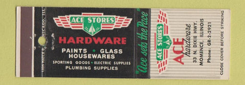 Matchbook Cover - Ace Hardware Momence IL