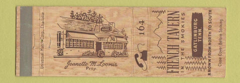 Matchbook Cover - French Tavern Gatlinburg TN