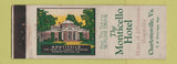 Matchbook Cover - Monticello Hotel Charlottesville VA WEAR