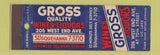 Matchbook Cover - Gross Wines Liquors New York City
