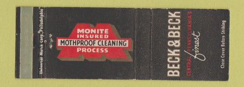 Matchbook Cover - Beck and Beck Cleaning PA
