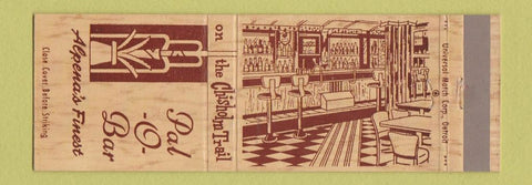 Matchbook Cover - Pal O Bar Alpena MI