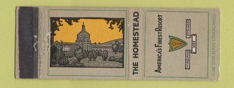 Matchbook Cover - The Homestead Virgina Hot Springs VA WEAR